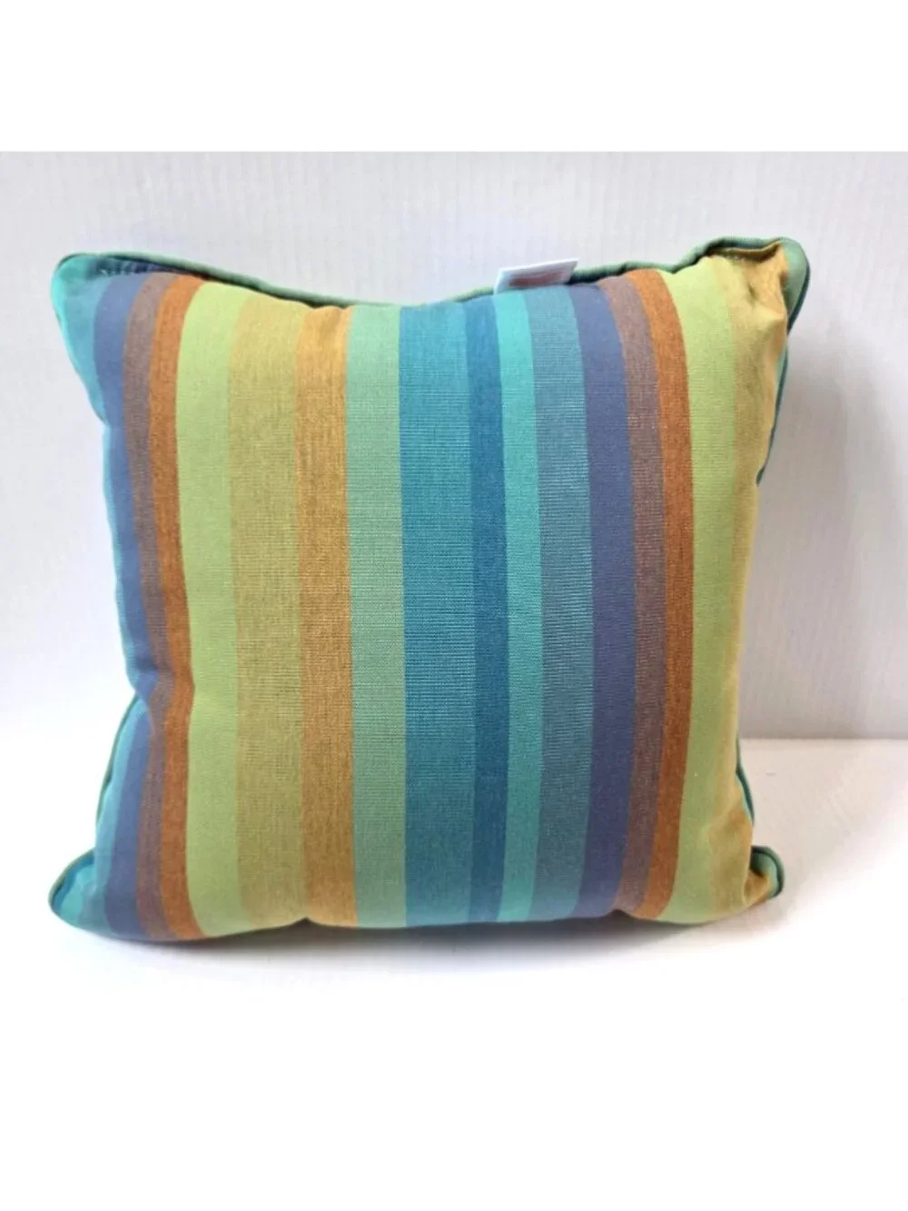 Sunbrella Pillow Astoria Lagoon Blue Green Stripe Outdoor Beach Patio 16